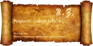 Magocs Zakariás névjegykártya